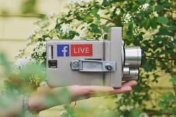 video camera with facebook live sticker
