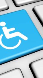 a keyboard with a wheelchair icon to show ADA accessibility